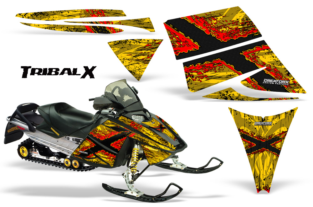 Ski-Doo Rev Graphics Kit TribalX Red Yellow